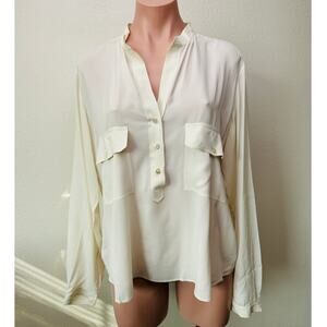 Stella McCartney Off-White Mandarin Collar Blouse Women's US 10 (EU 42)